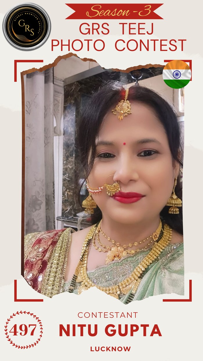 Nitu Gupta — Mrs. GRS's TEEJ Photo Contest Season-3 Contestant