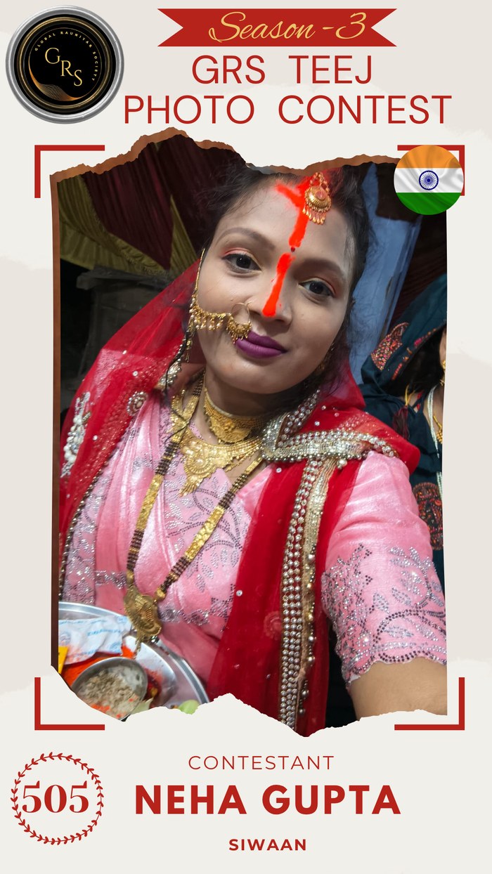 Neha Gupta — Mrs. GRS's TEEJ Photo Contest Season-3 Contestant