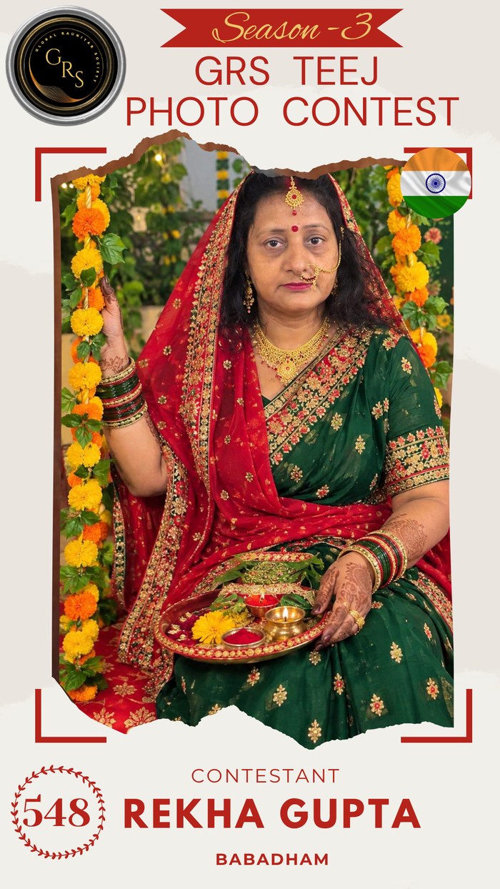 Rekha Gupta — Mrs. GRS's TEEJ Photo Contest Season-3 Contestant