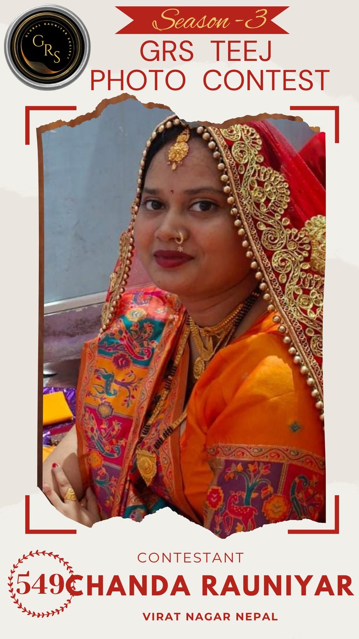 Chanda Rauniyar — Mrs. GRS's TEEJ Photo Contest Season-3 Contestant