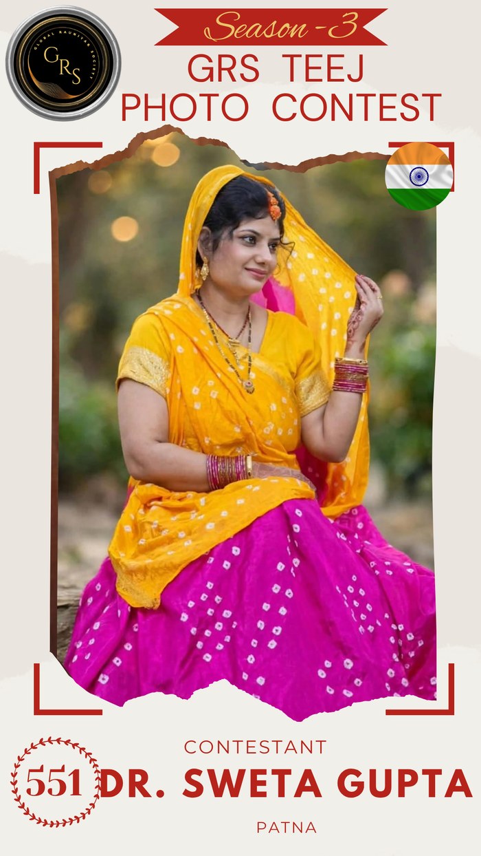 Dr. Sweta Gupta — Mrs. GRS's TEEJ Photo Contest Season-3 Contestant