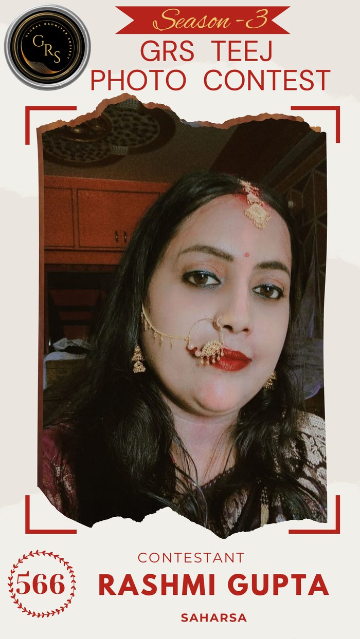 Rashmi Gupta — Mrs. GRS's TEEJ Photo Contest Season-3 Contestant