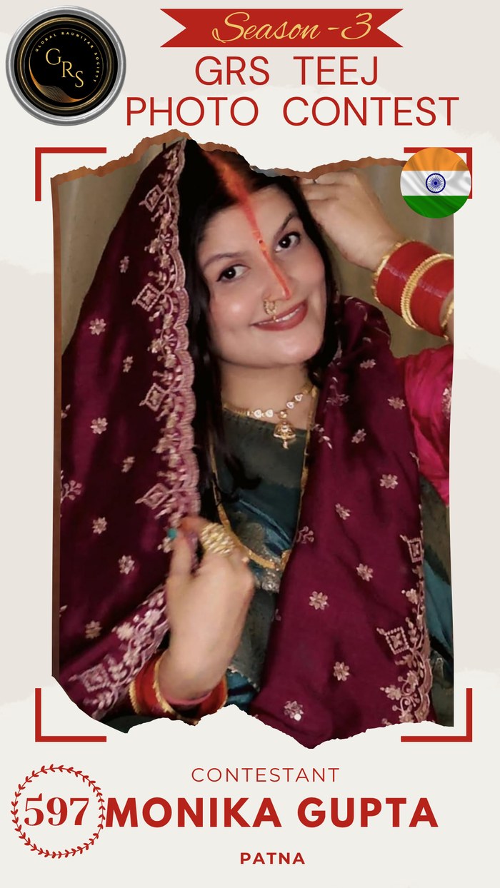Monika Gupta — Mrs. GRS's TEEJ Photo Contest Season-3 Contestant