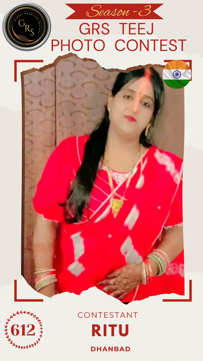 Ritu — Mrs. GRS's TEEJ Photo Contest Season-3 Contestant