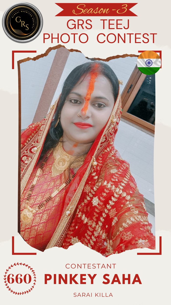Pinkey Saha — Mrs. GRS's TEEJ Photo Contest Season-3 Contestant