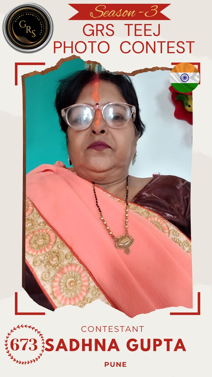 Sadhna Gupta — Mrs. GRS's TEEJ Photo Contest Season-3 Contestant