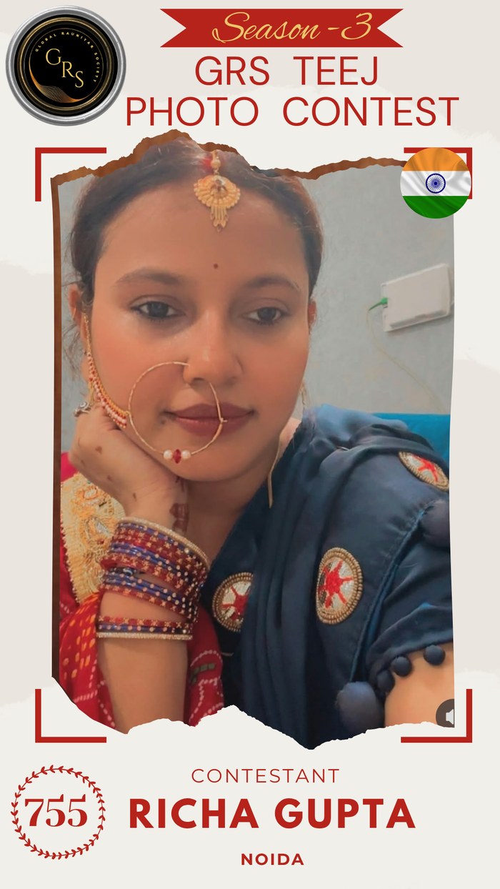 Richa Gupta — Mrs. GRS's TEEJ Photo Contest Season-3 Contestant