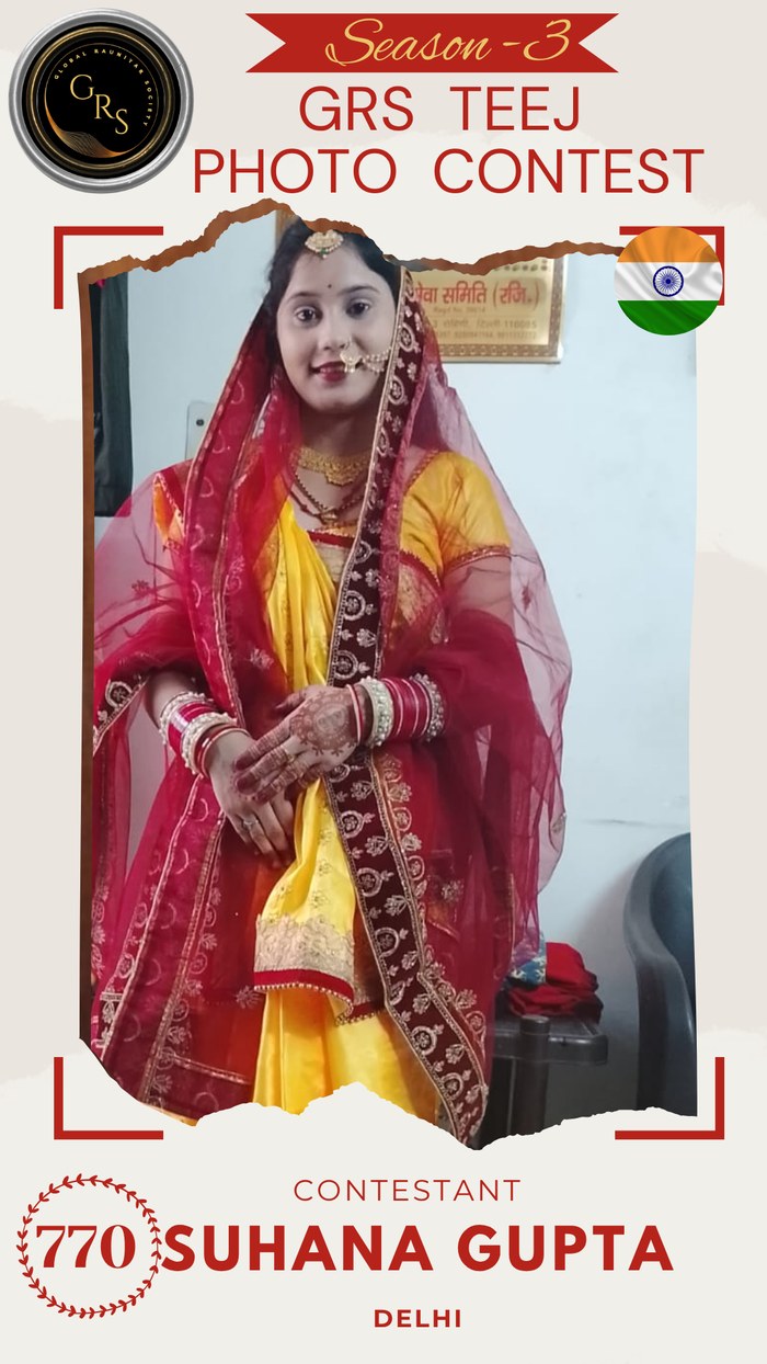Suhana Gupta — Mrs. GRS's TEEJ Photo Contest Season-3 Contestant