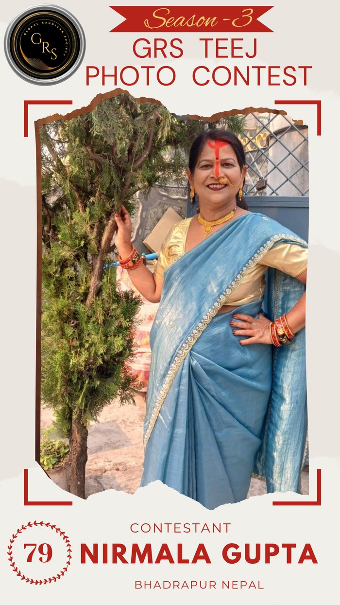 Nirmala Gupta — Mrs. GRS's TEEJ Photo Contest Season-3 Contestant