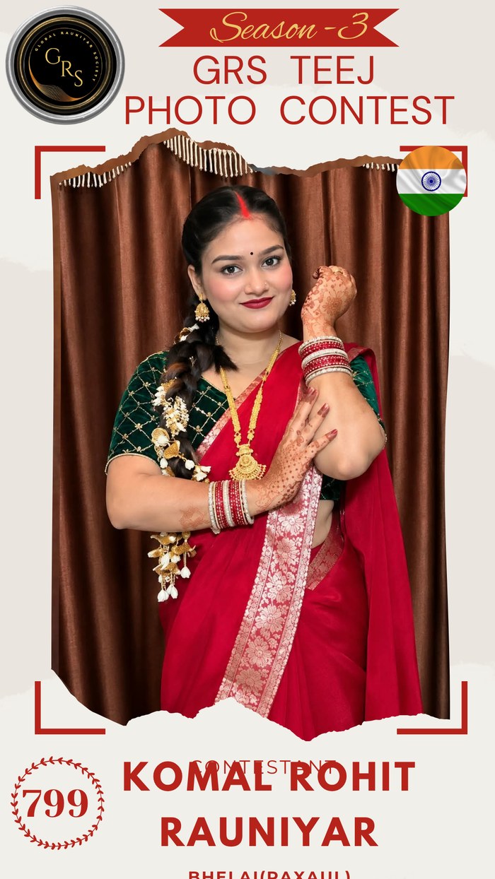 Komal Rohit Rauniyar — Mrs. GRS's TEEJ Photo Contest Season-3 Contestant