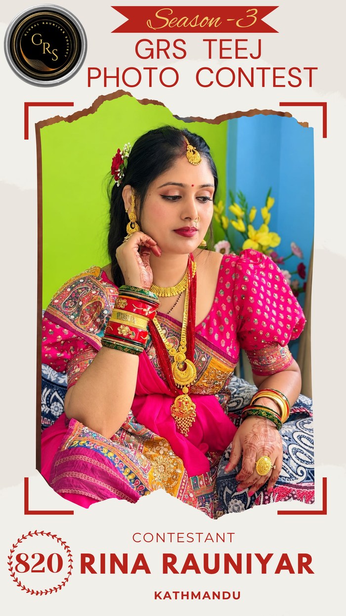 Rina Rauniyar — Mrs. GRS's TEEJ Photo Contest Season-3 Contestant