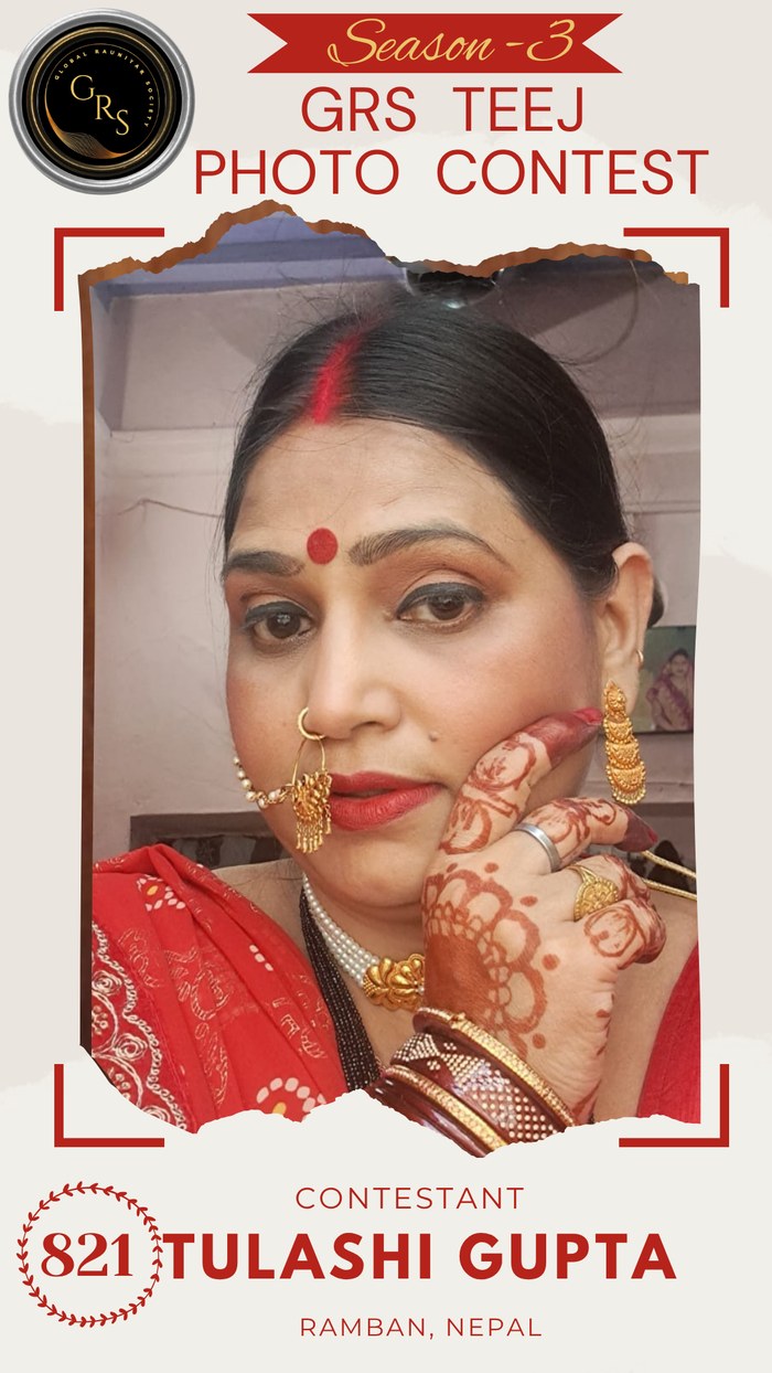 Tulashi Gupta — Mrs. GRS's TEEJ Photo Contest Season-3 Contestant