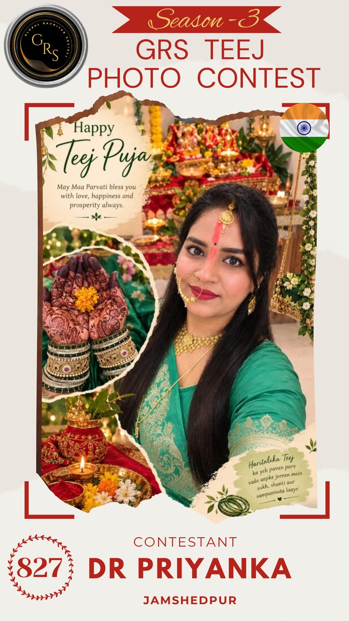 Dr Priyanka — Mrs. GRS's TEEJ Photo Contest Season-3 Contestant