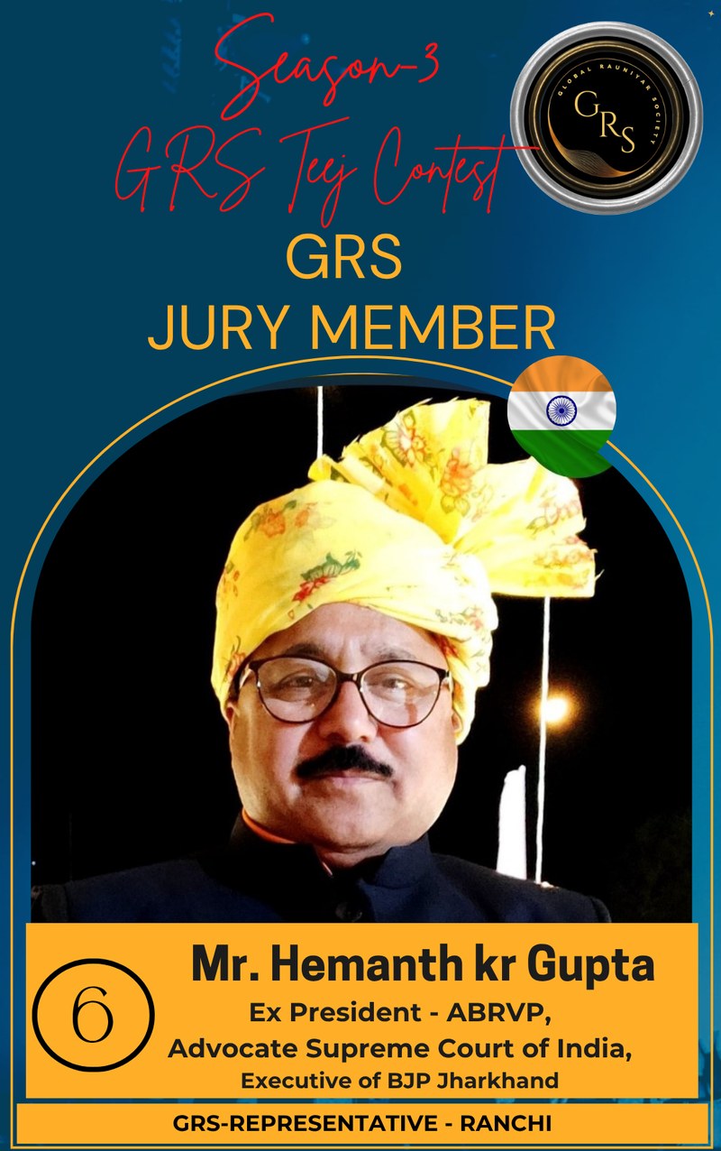 Mr. Hemanth kr Gupta, Advocate, Supreme Court of India, Ranchi — GRS Jury Member, Teej Contest Season-3